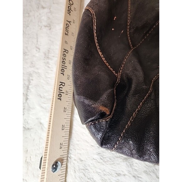 Fossil‎ Womens Handbag Bag Purse Patchwork Leather Brown Vintage Large 23X13" - Picture 4 of 10